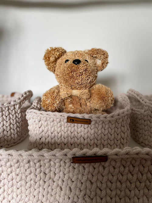 Baby Changing Basket; Wood Bottom and Cotton Frame; Change Pad; Baby Basket; Baby Shower Gift