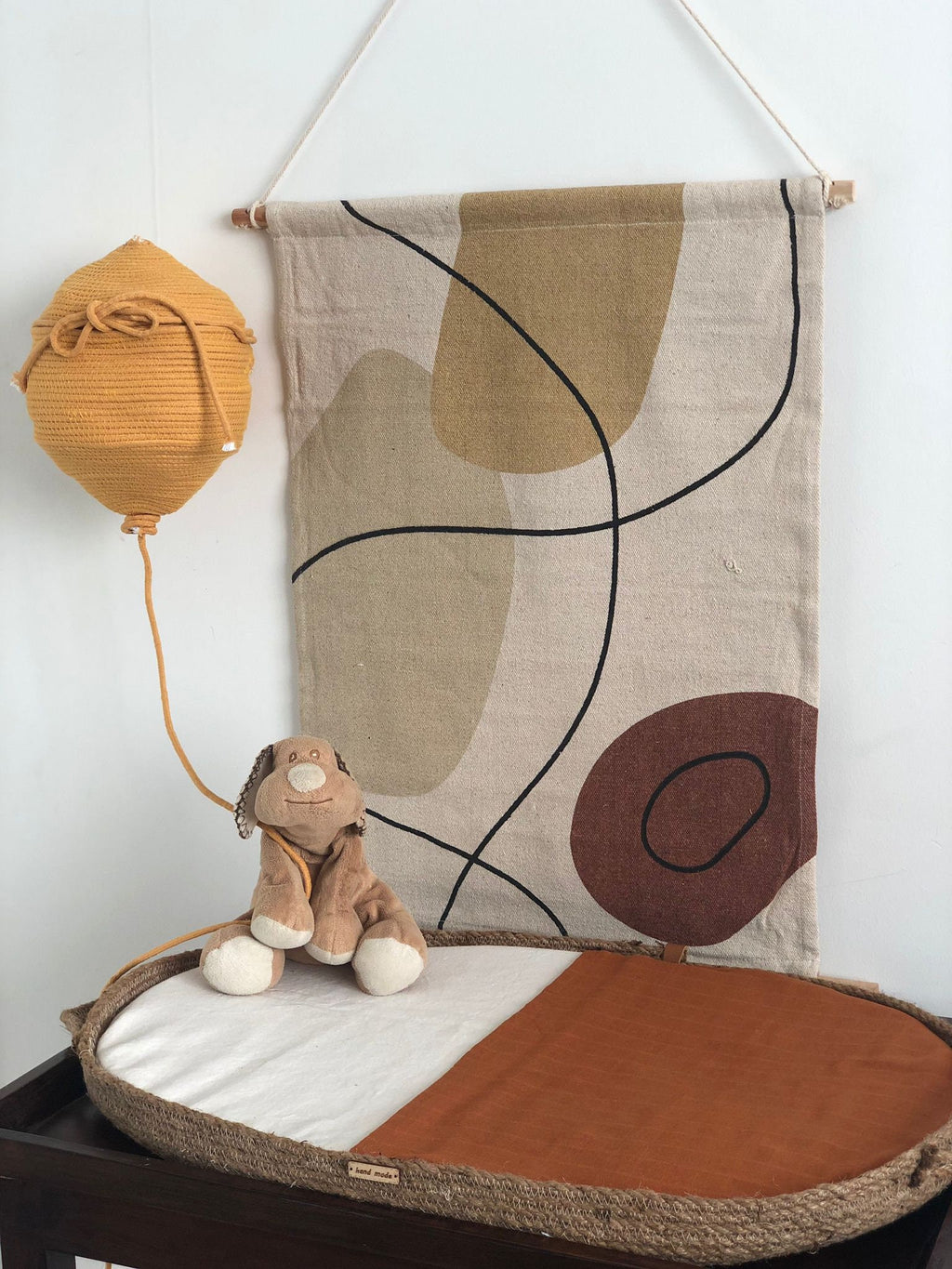 Baby Changing Basket with Pad, Change Table Basket, Handmade Jute Change Bassinet, Changing Pad, Optional Diaper Storage Boxes