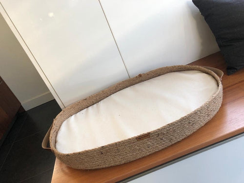Baby Changing Basket with Pad; Changing Basket Handmade from Jute, Changing Pad, Baby Change Table, Optional Diaper Boxes