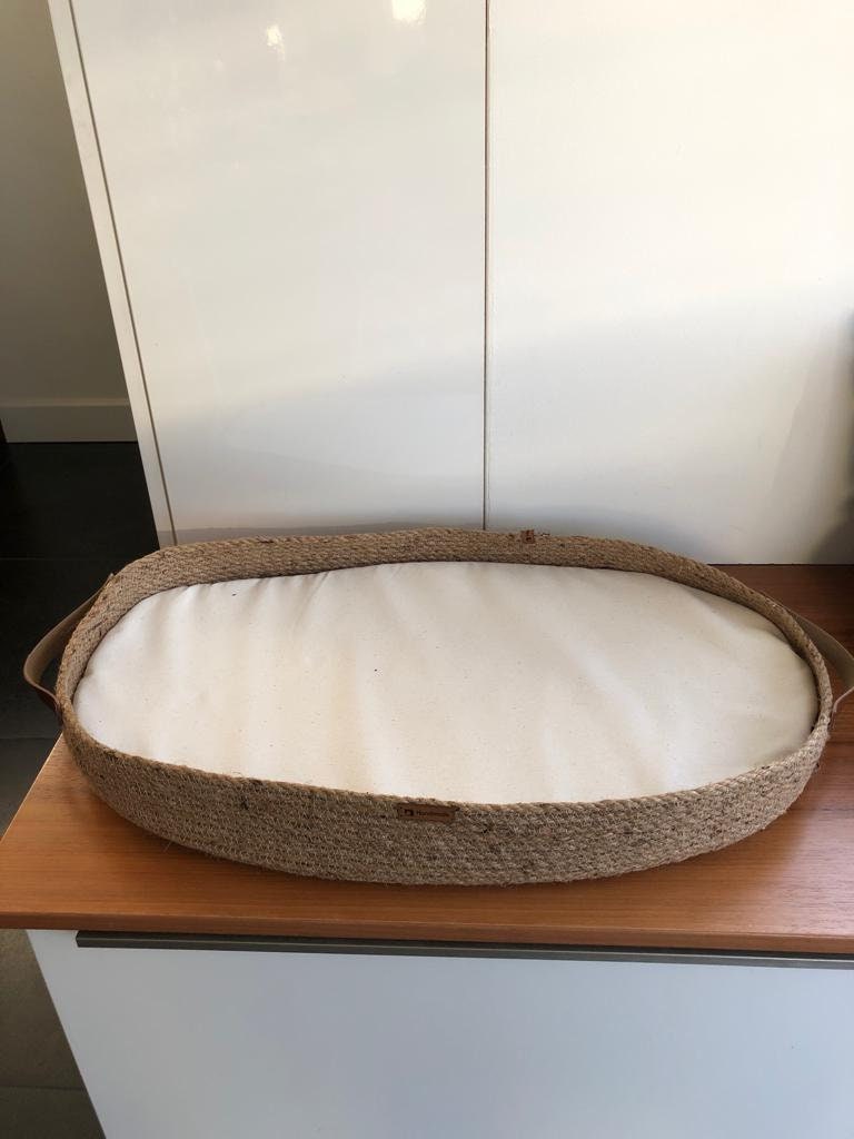 Baby Changing Basket with Pad; Changing Basket Handmade from Jute, Changing Pad, Baby Change Table, Optional Diaper Boxes