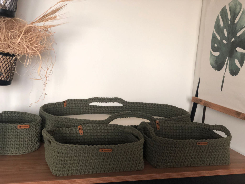 Baby Changing Basket with Pad Wood Bottom Cotton Framed, Changing Bassinet with Optional Diaper Storage Box, Changing Pad