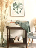 Baby Changing Basket with Pad Wood Bottom Cotton Framed, Changing Bassinet with Optional Diaper Storage Box, Changing Pad