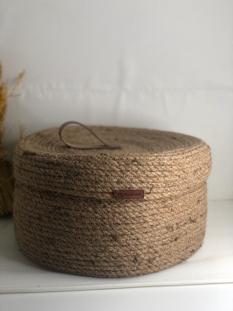 Big Jute Baby Basket; Diaper Box; Caddy; Nursery Room Baby Basket; Gift basket; Decoration Object for Bedroom Kitchen or Baby Room