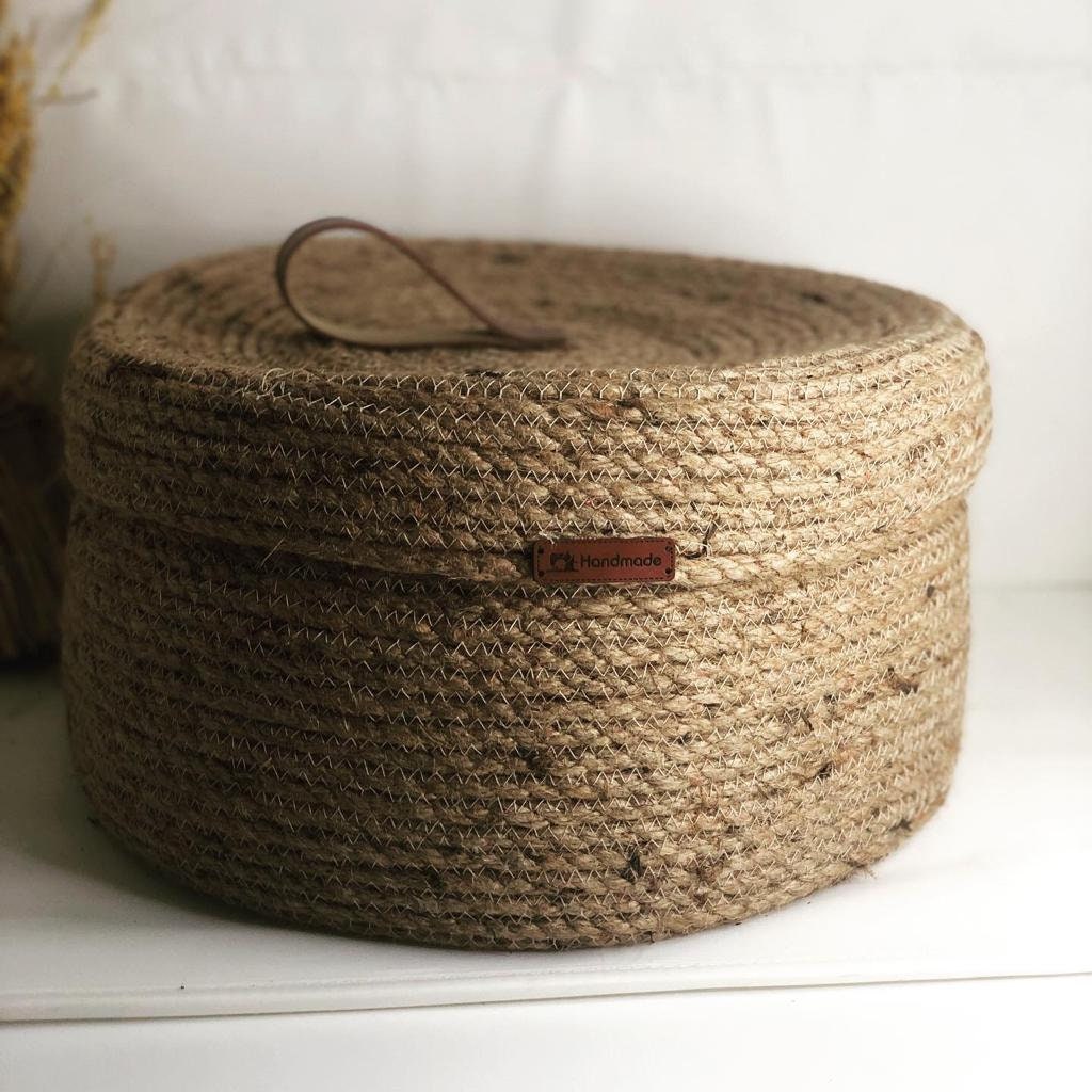 Big Jute Baby Basket; Diaper Box; Caddy; Nursery Room Baby Basket; Gift basket; Decoration Object for Bedroom Kitchen or Baby Room