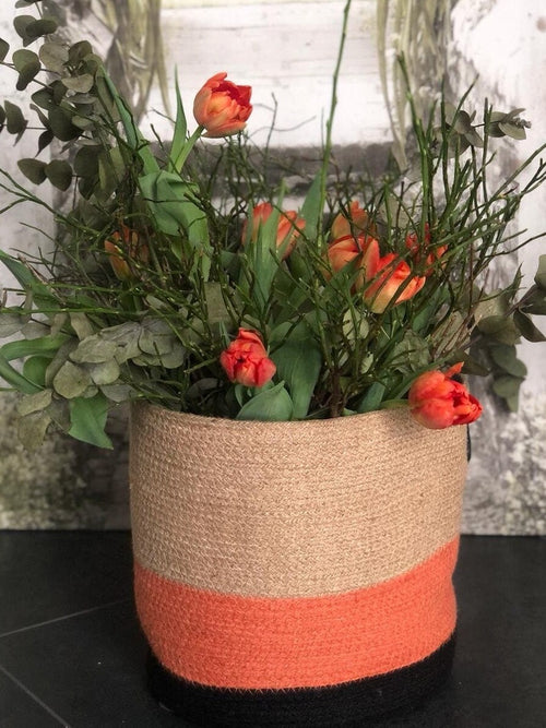 Big Jute Basket; Housewarming Gift basket; Organic Boho Decor; Decoration Object for Bedroom Kitchen or Baby Room