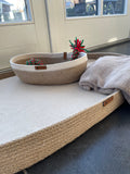 Big Pet basket with cushion (colour options) ; Dog Bed; Cat Dog Basket; Big Dog Bed; Environmental Friendly Handmade Jute Wood Cat & Dog Bed