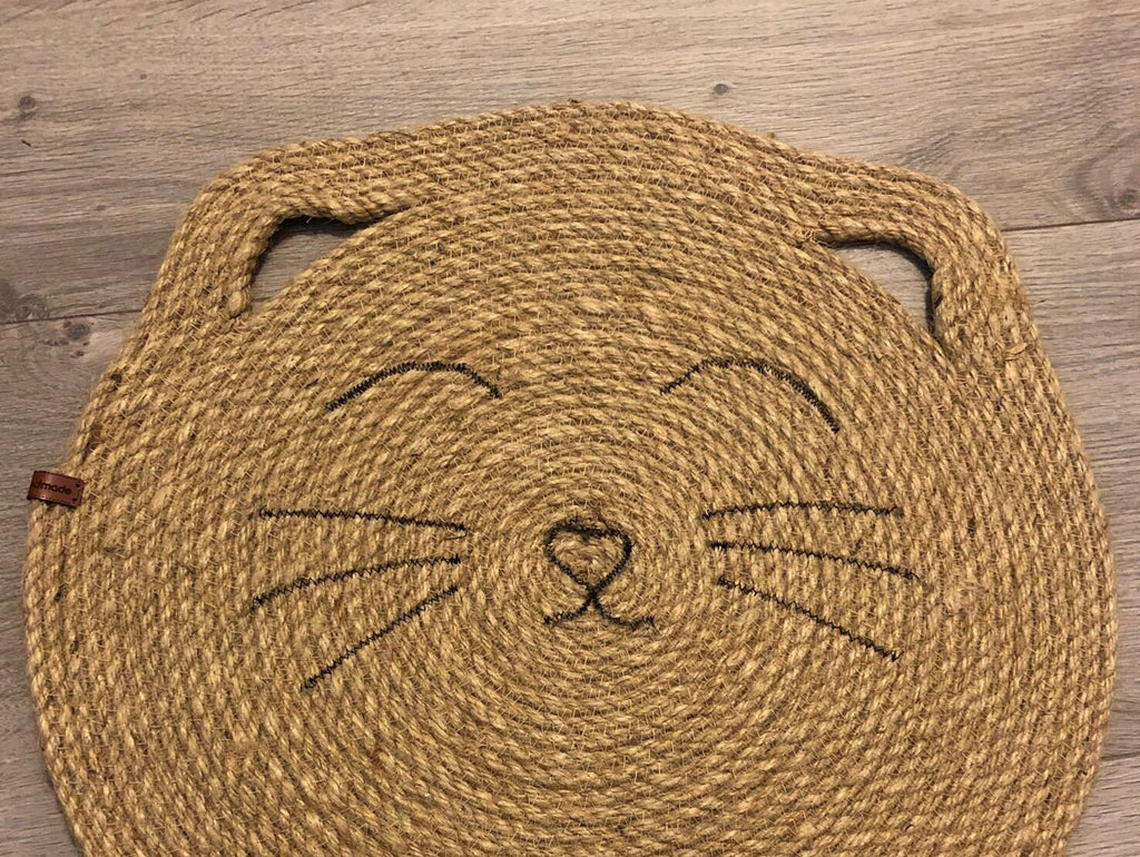 Cat Scratcher; Handmade Jute Cat Place Mat; Cat Scratching Mat; Environmental Friendly Cat Food Bowl Mat; Pet Basket; Cat Furniture