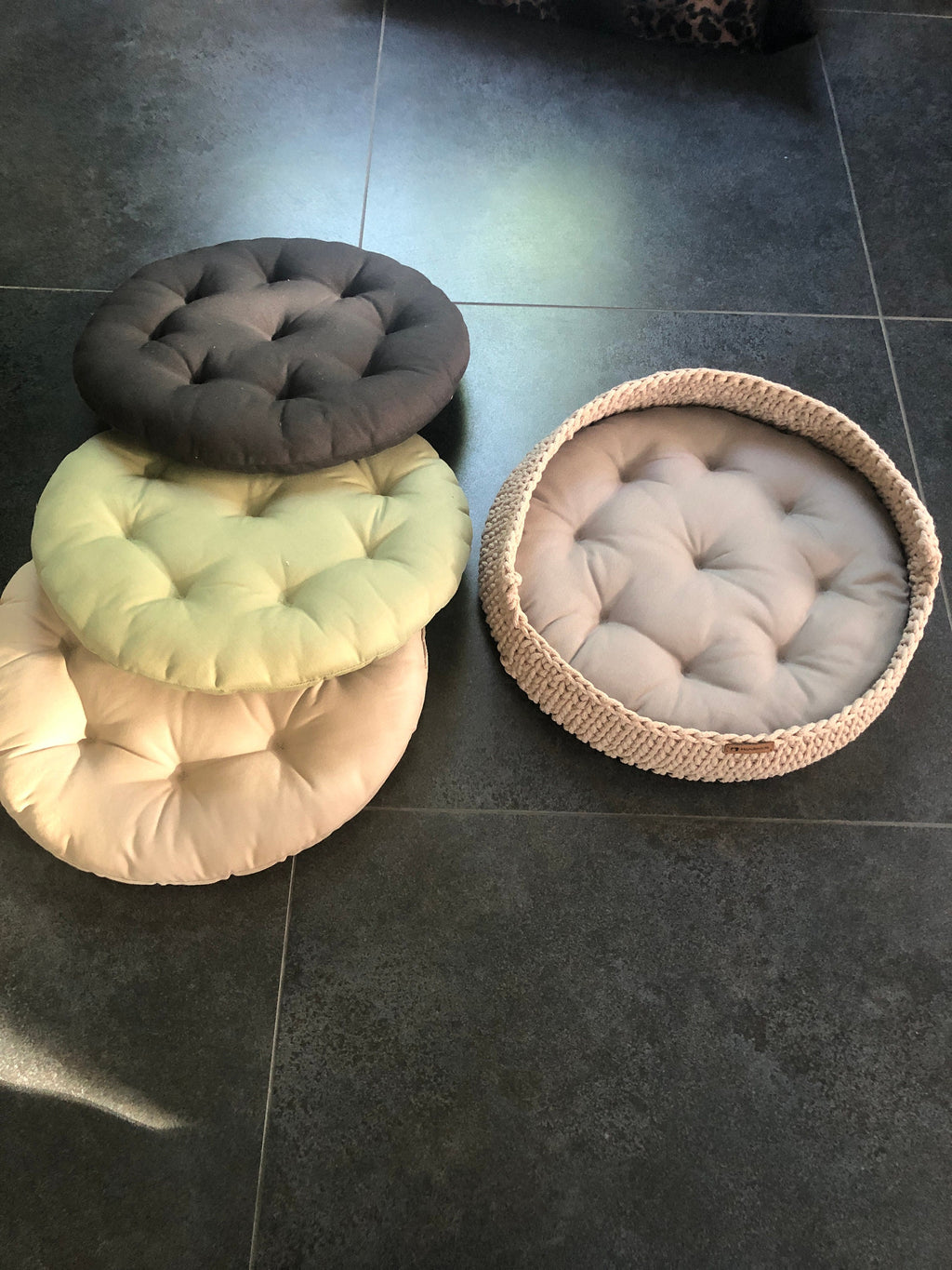 Cat and Dog Bed; Wood Base Cotton Side Cat Dog Basket; Pet basket; Handmade Environmental Friendly Cat & Dog Bed
