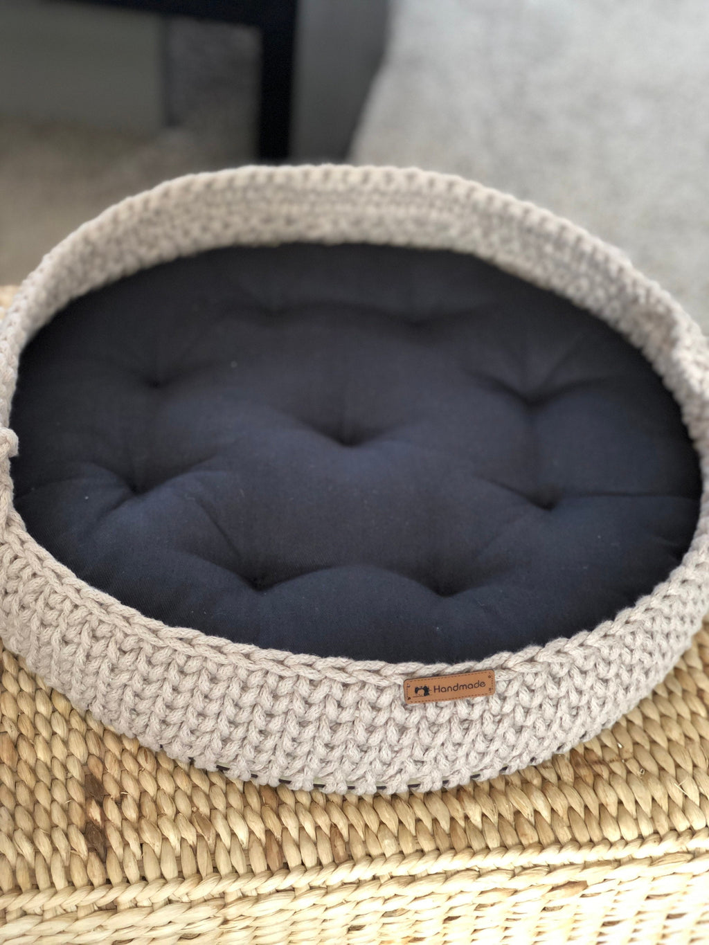 Cat and Dog Bed available in 45 Colours; Wood Base Cotton Side Cat Dog Basket; Pet basket; Handmade Environmental Friendly Cat & Dog Bed