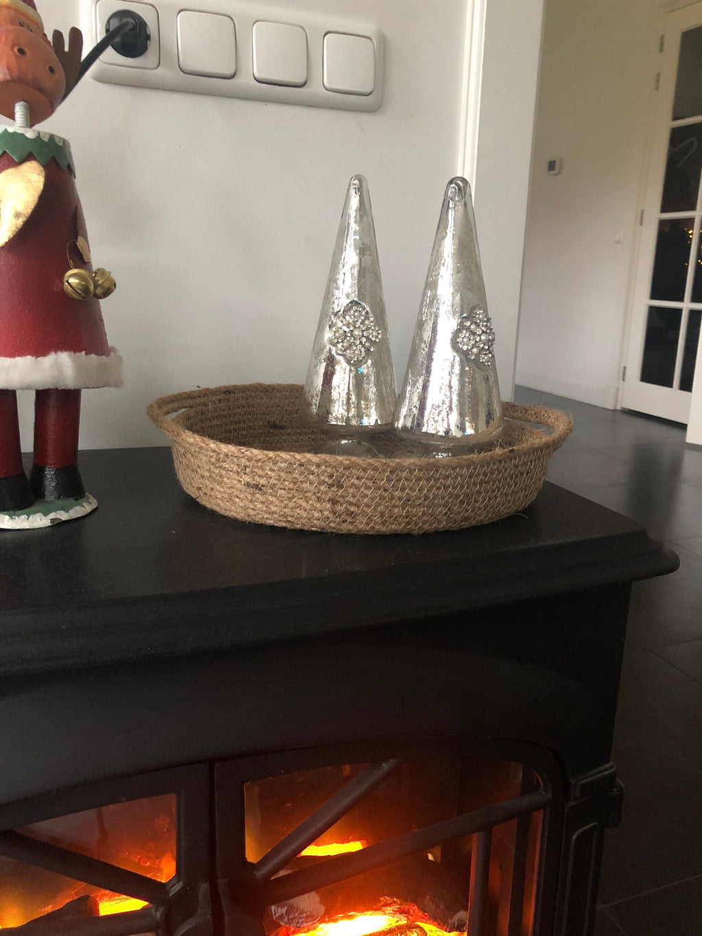 Decor Jute Tray Handmade for Living room, Office or Kitchen; Boho Tray; Coffee Table Tray; Decorative Tray; Trays for decor