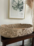 Exclusive Baby Changing Basket with Pad; Changing Basket Handmade from Jute on Wood Bottom, Changing Pad, Baby Change Table