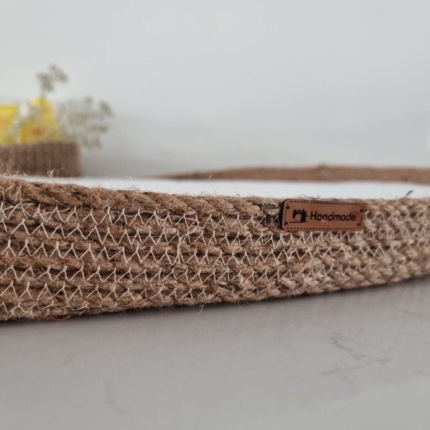 Fancy Changing Basket Handmade from Jute, Changing Pad, Optional Diaper Storage Boxes, Baby Nest