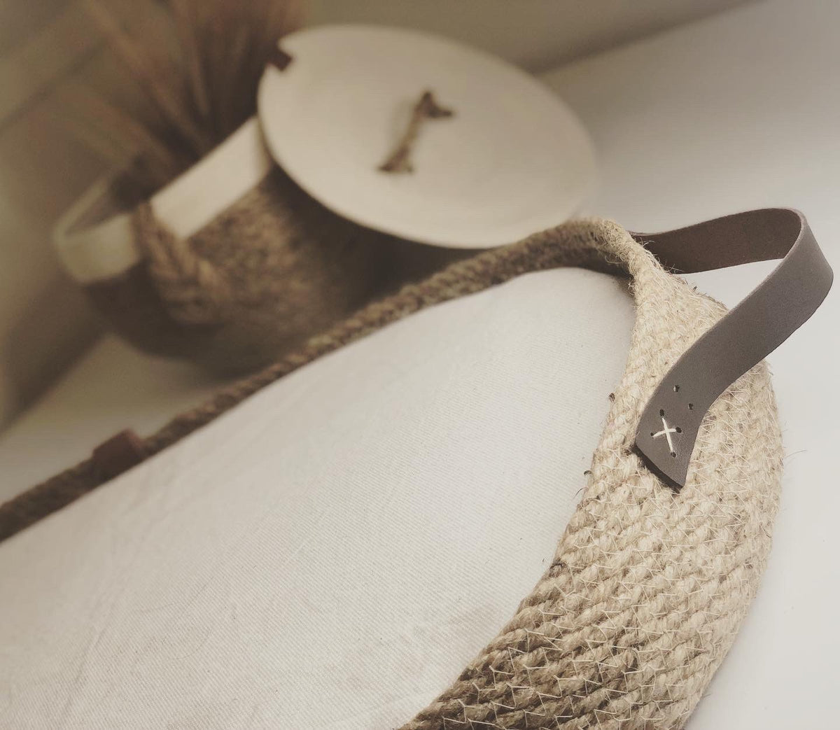Fancy Changing Basket Handmade from Jute, Changing Pad, Optional Diaper Storage Boxes, Baby Nest