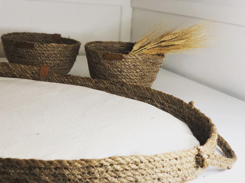 Fancy Changing Basket Handmade from Jute, Changing Pad, Optional Diaper Storage Boxes, Baby Nest