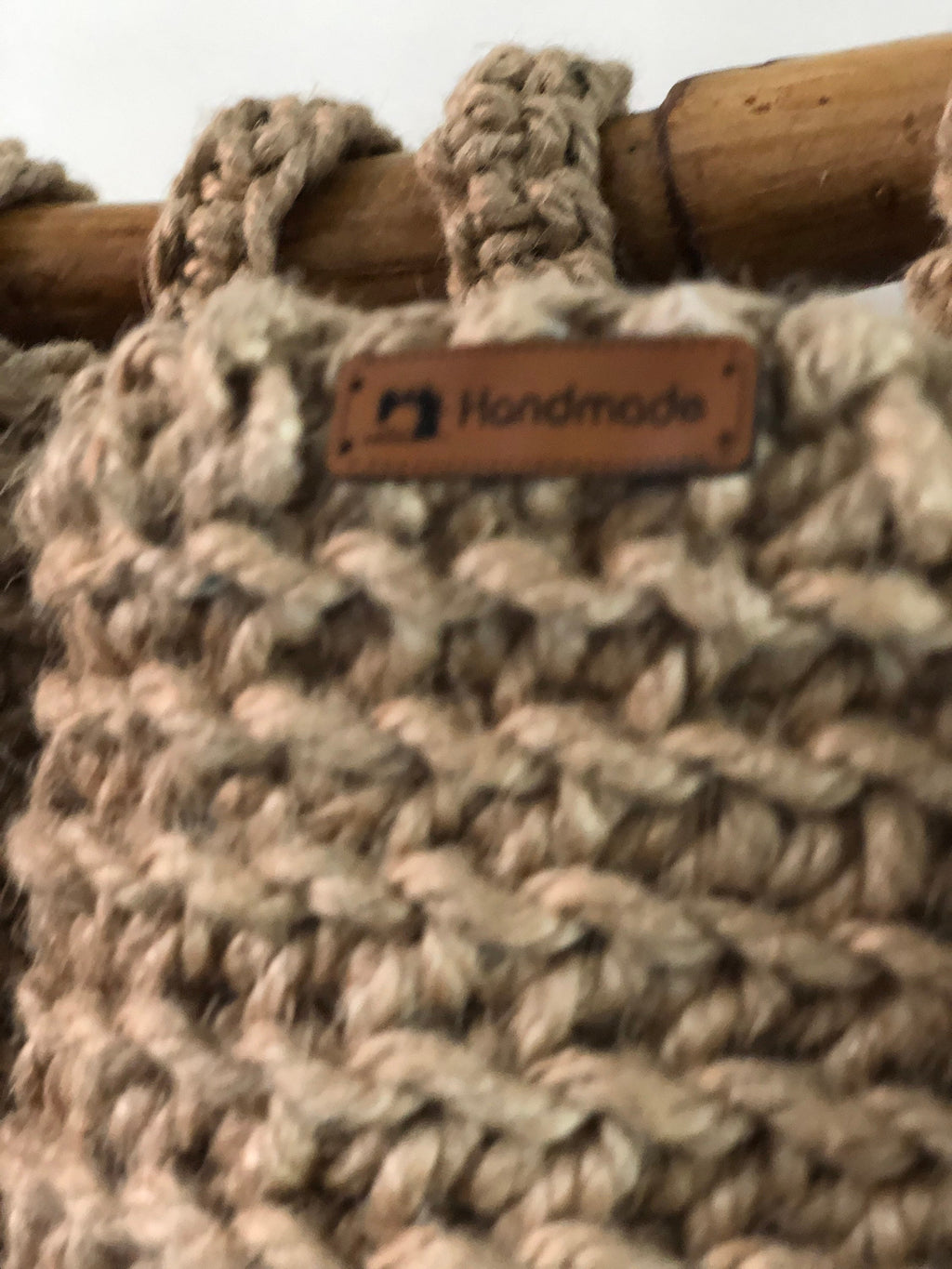 Hanging Basket Set of 2 pieces Made of Jute Rope; Baby Shower or Mother's Day Gift; Decoration Object for Bathroom and Kitchen