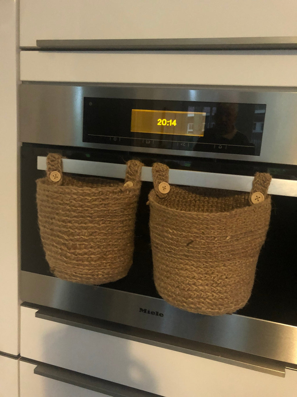 Hanging Storage Baskets; Two Identical Jute Kitchen Baskets; Vegetable Basket; Multi Purpose BOHO Basket