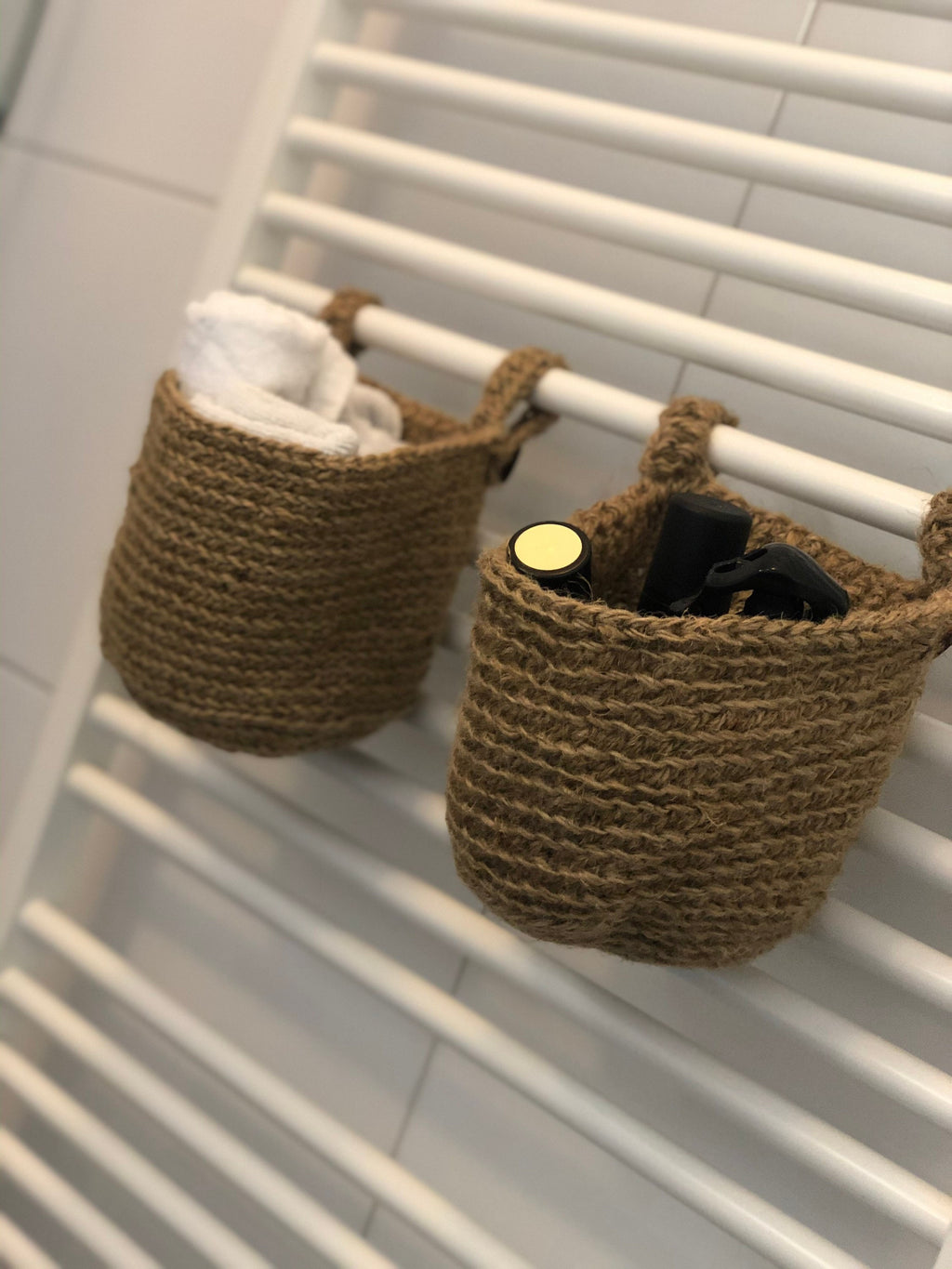 Hanging Storage Baskets; Two Identical Jute Kitchen Baskets; Vegetable Basket; Multi Purpose BOHO Basket