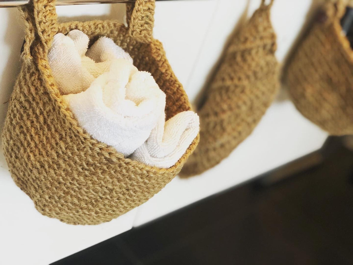Hanging Storage Baskets; Two Identical Jute Kitchen Baskets; Vegetable Basket; Multi Purpose BOHO Basket