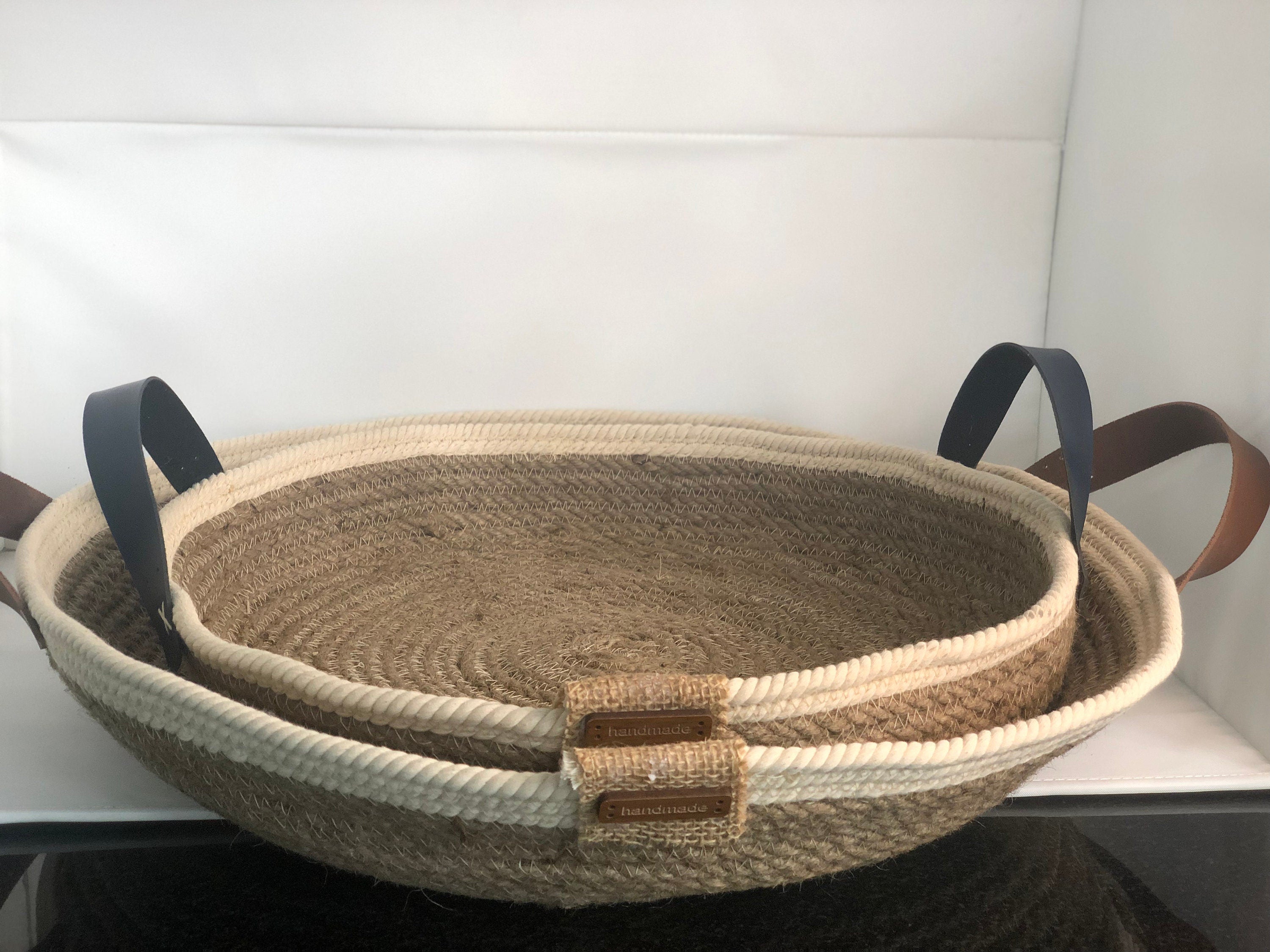 Jute Decoration Tray handmade for Living room, Bathroom, Office or Kitchen; Boho Tray; Coffee Table Tray; Decorative Tray; Housewarming gift