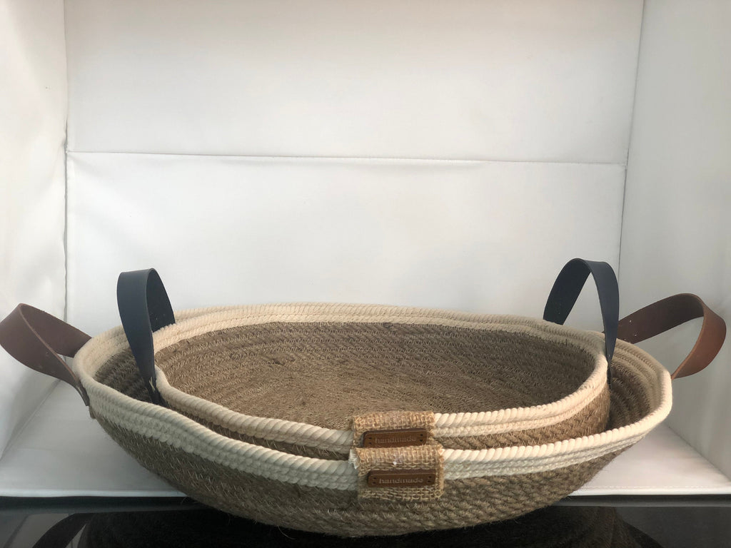 Jute Decoration Tray handmade for Living room, Bathroom, Office or Kitchen; Boho Tray; Coffee Table Tray; Decorative Tray; Housewarming gift