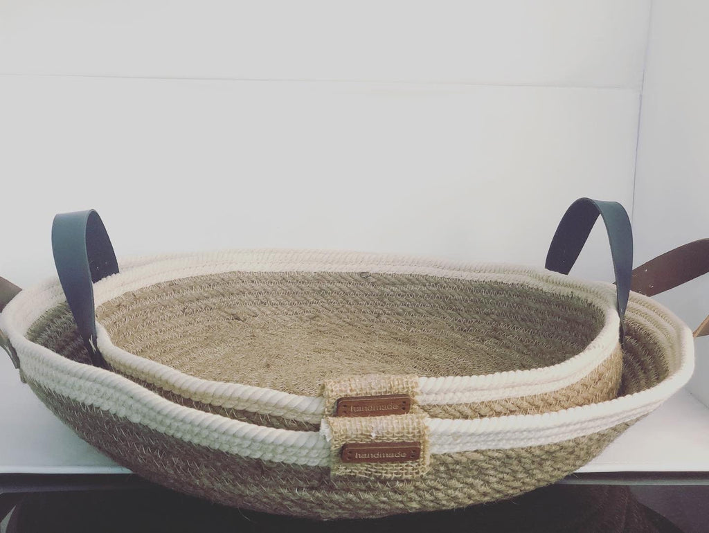 Jute Decoration Tray handmade for Living room, Bathroom, Office or Kitchen; Boho Tray; Coffee Table Tray; Decorative Tray; Housewarming gift