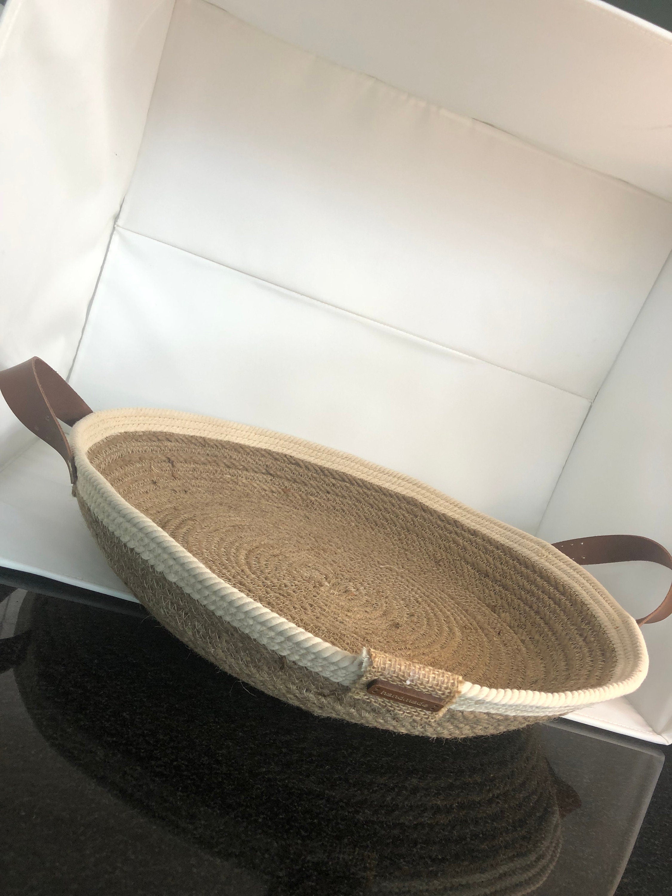 Jute Decoration Tray handmade for Living room, Bathroom, Office or Kitchen; Boho Tray; Coffee Table Tray; Decorative Tray; Housewarming gift