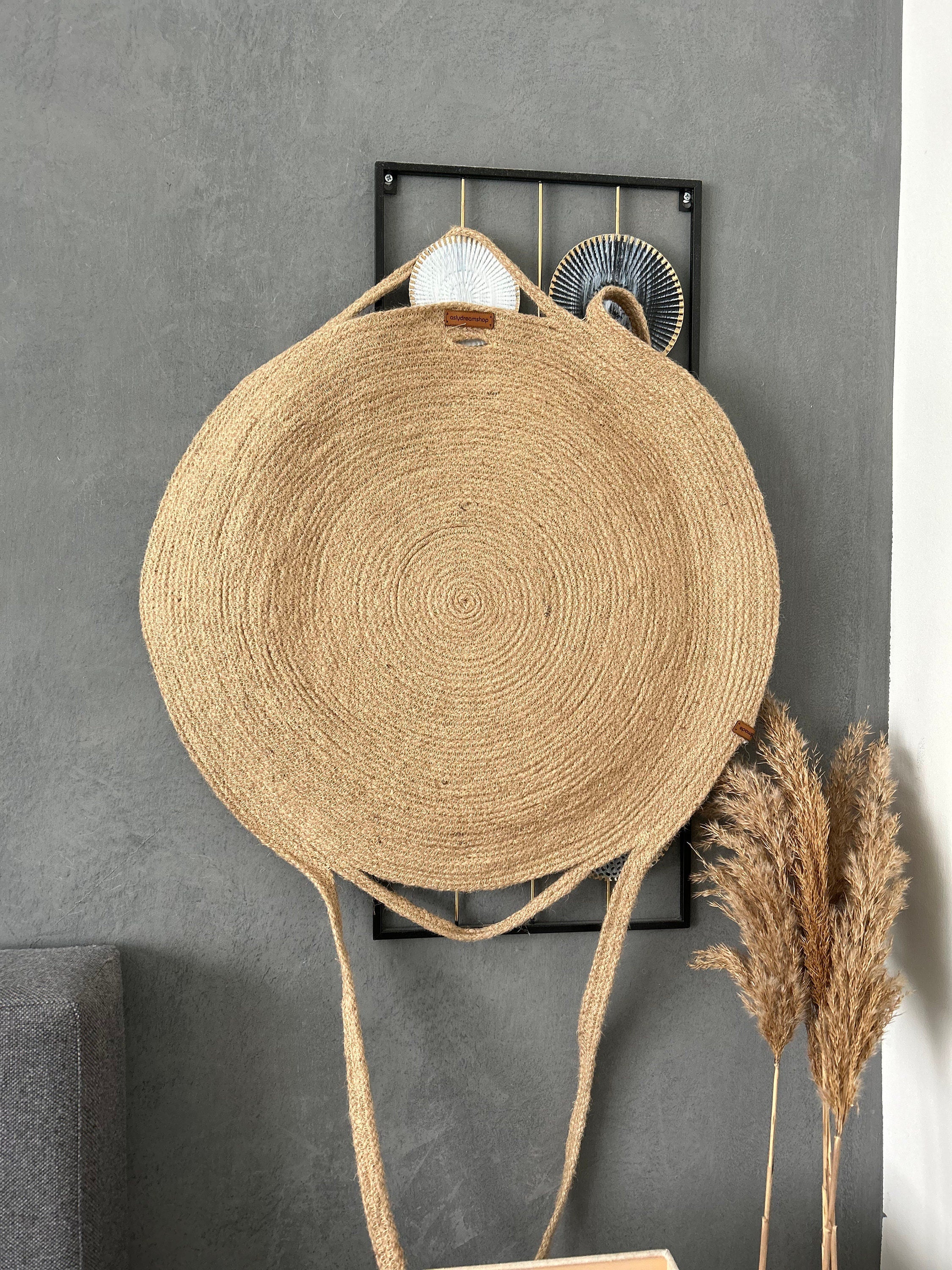 Jute Flower Bag, Mother's Day Gift, BOHO Housewarming Gift, Flower Carry Bag, Harvest Basket, Handmade Vegetable Basket, Country Bag